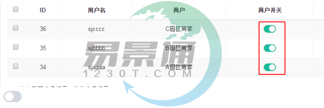 蓝冠注册景区票务系统：开关控件